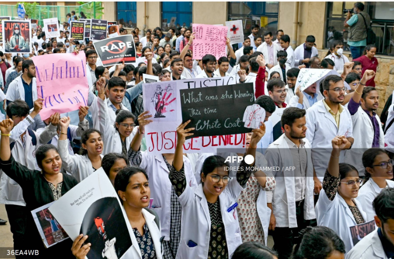 Indian doctors on strike. Photo Credit: AFP