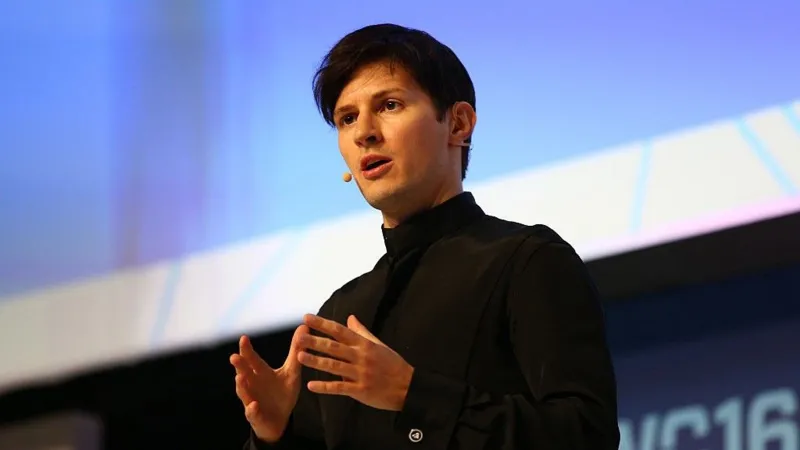 Pavel Durov delivers a keynote address at the Mobile World Congress in Barcelona, Spain in 2016