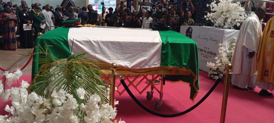 Remi Tinubu, Wike, and military leaders attend the funeral of Lagbaja
